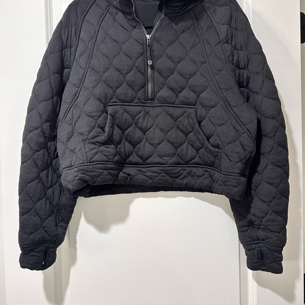 Lululemon quilted oversized scuba Black quarter zip Jacket